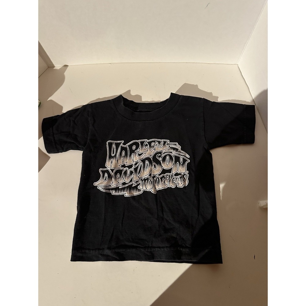 3t Child Harley davidson tee shirts Black Gold Letters Tilley Harley Statesville
